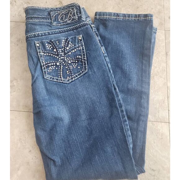 Code Bleu Denim - 2  Code Bleu Jeans with sparkly stud decoration